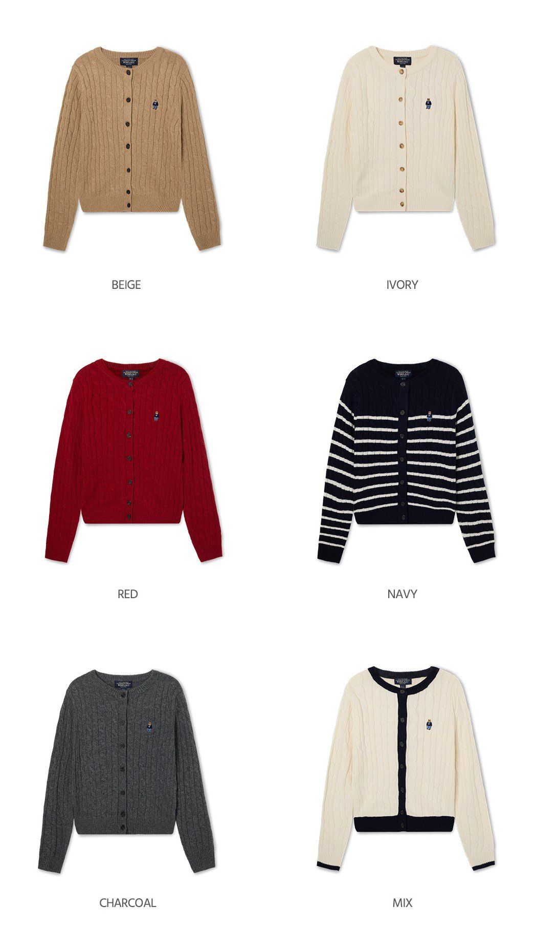  Áo Cardigan WHOAU [Nữ]- Steve Cable Cardigan Red - WHCKF4901F 