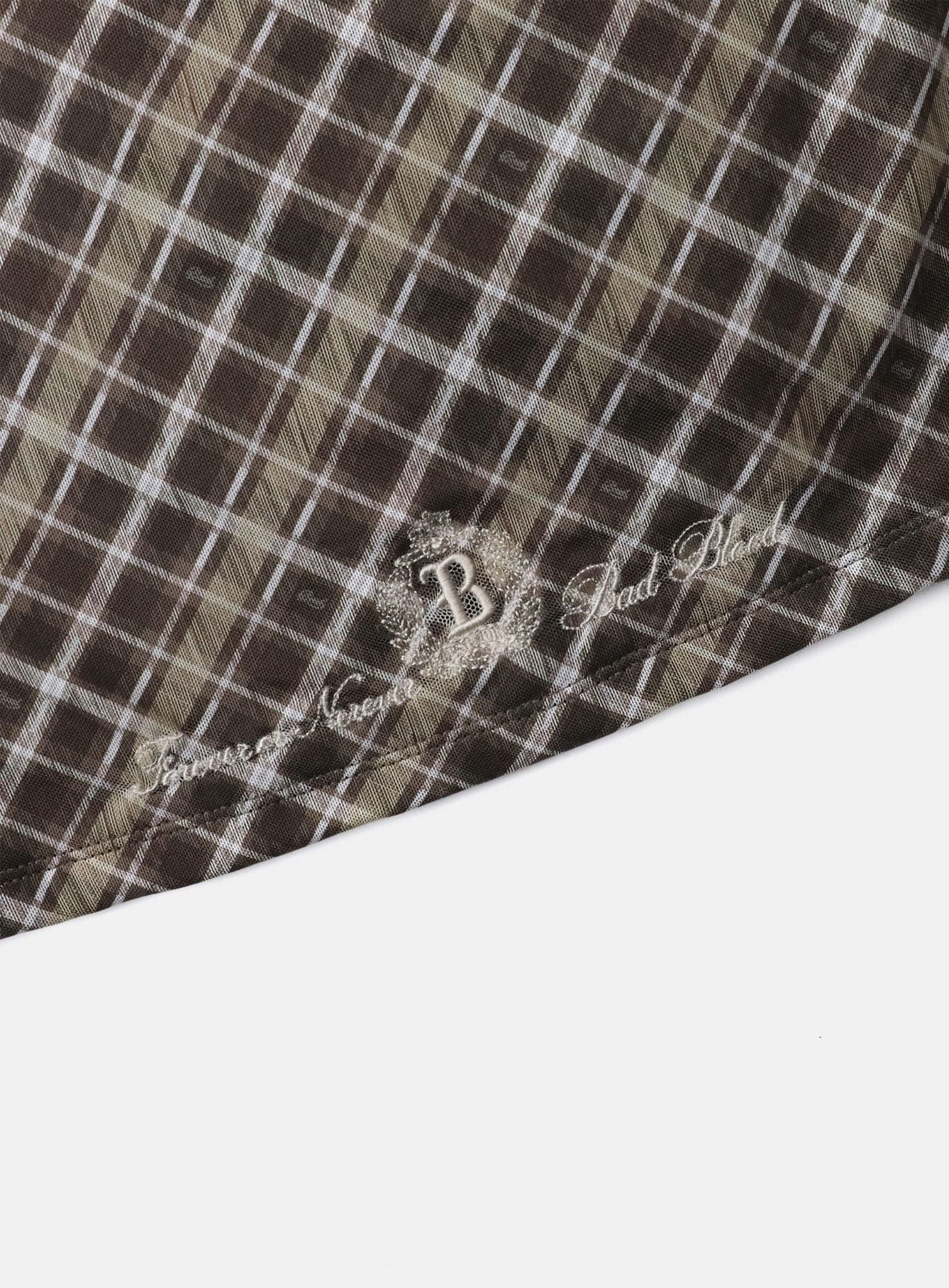  Váy [Nữ] Badblood - [w-drs25-004] Vintage Club Polo Mini Dress Check Brown 