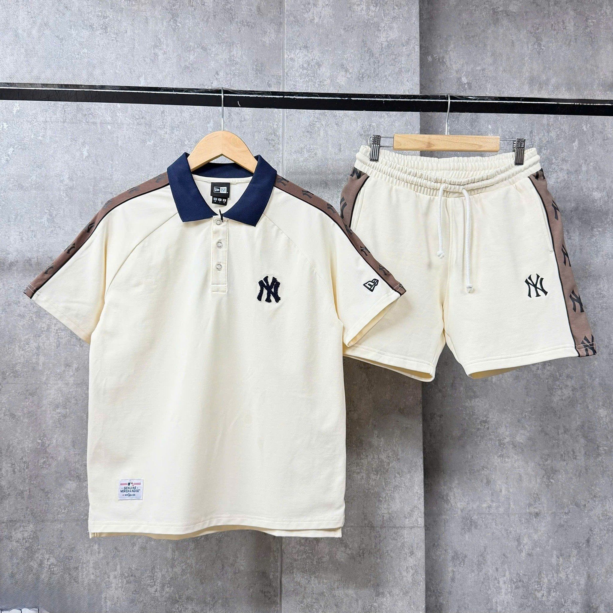  Áo Thun Polo New Era - [Unisex] Monogram NY Yankees Shoulder Line Cream - 12354879 