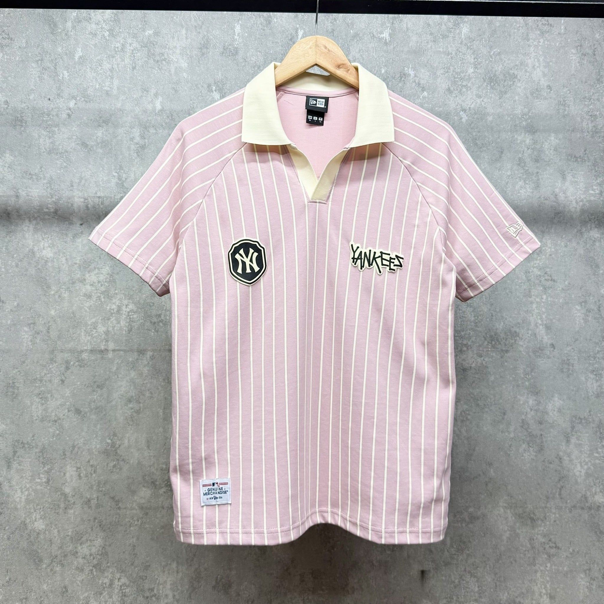  Áo Thun Polo New Era - [Unisex] NY 7 Stripe Pink/White 