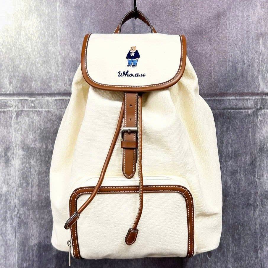  Balo Whoau Korea - Canvas Pocket Backpack - WHBGF3851A 
