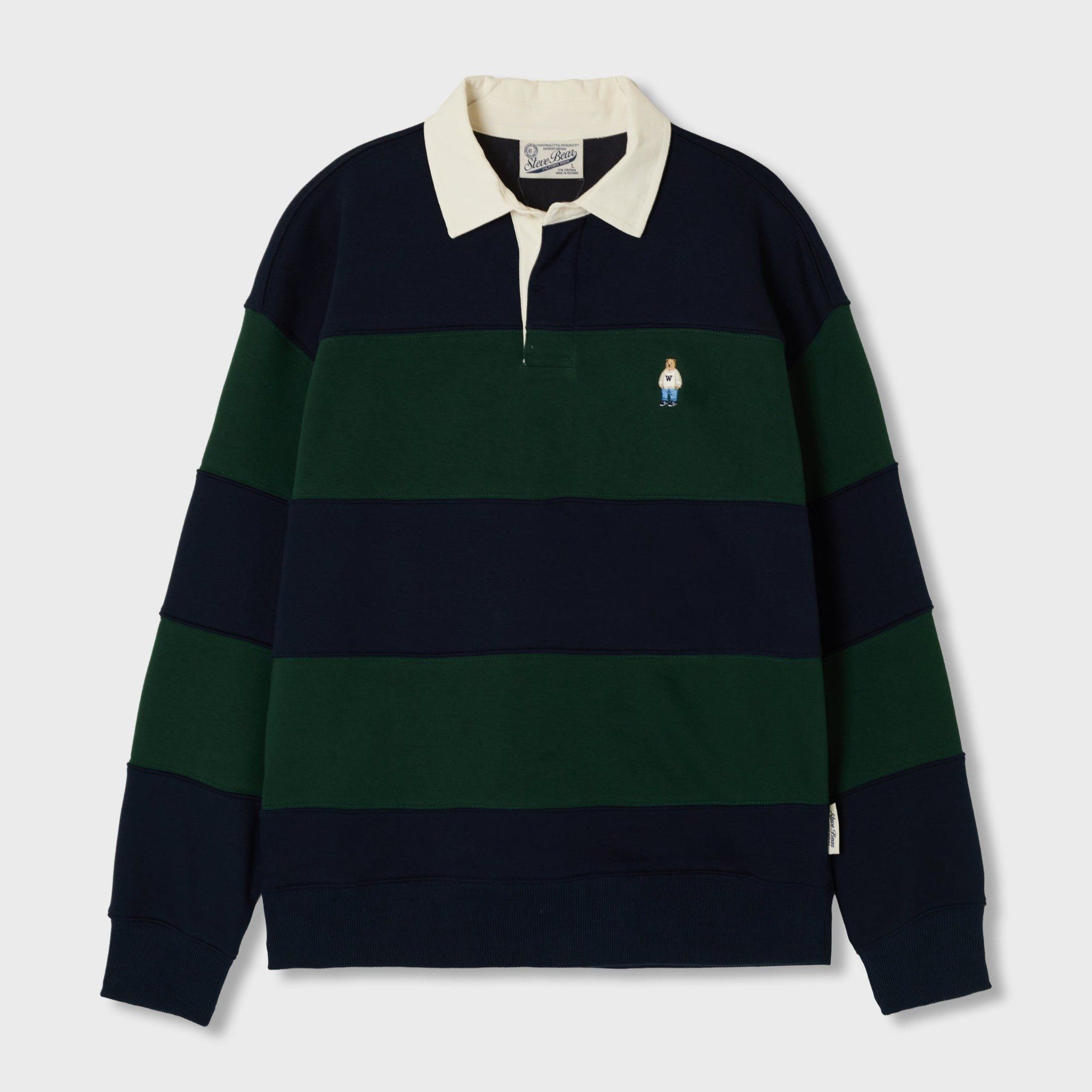  Áo Sweater WHOAU - Steve Rugby Sweatshirt Green - WHMAF4922U 