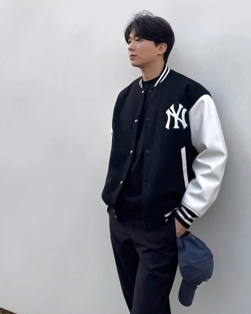  Áo Bomber MLB [Unisex] Wool Basic Varsity Jacket NY - 3AJPV0141-50BKS 