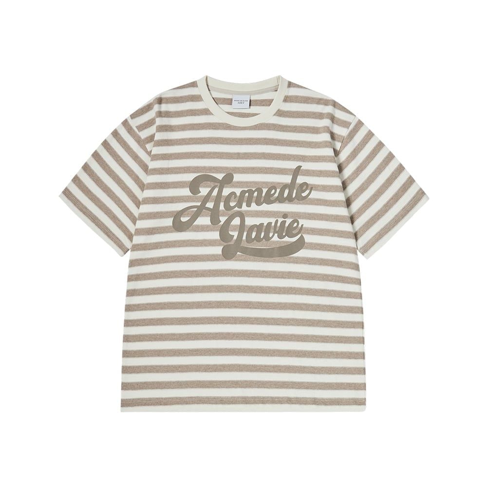  Áo thun ADLV [Unisex] - Acmédelavie Stripe Logo Print 