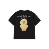  Áo thun ADLV - Acmé de la vie Basic Logo With Line Friends Black 