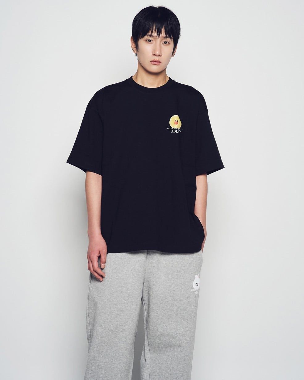  Áo thun ADLV - Acmé de la vie Basic Logo With Line Friends Black 