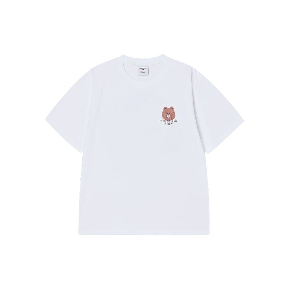  Áo thun ADLV - Acmé de la vie Basic Logo With Line Friends White 