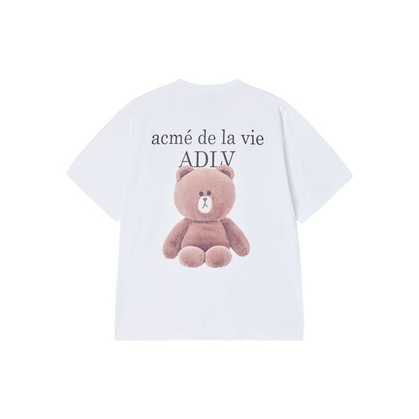 Áo thun ADLV - Acmé de la vie Basic Logo With Line Friends White