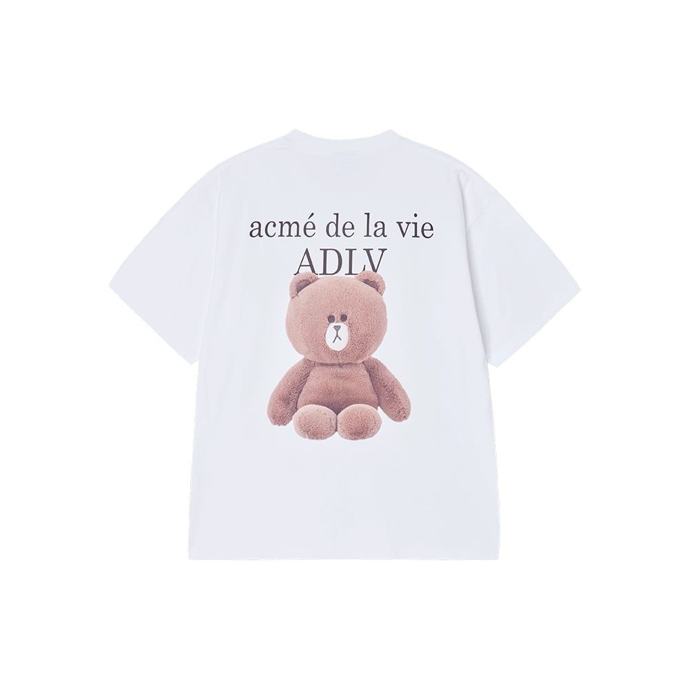  Áo thun ADLV - Acmé de la vie Basic Logo With Line Friends White 