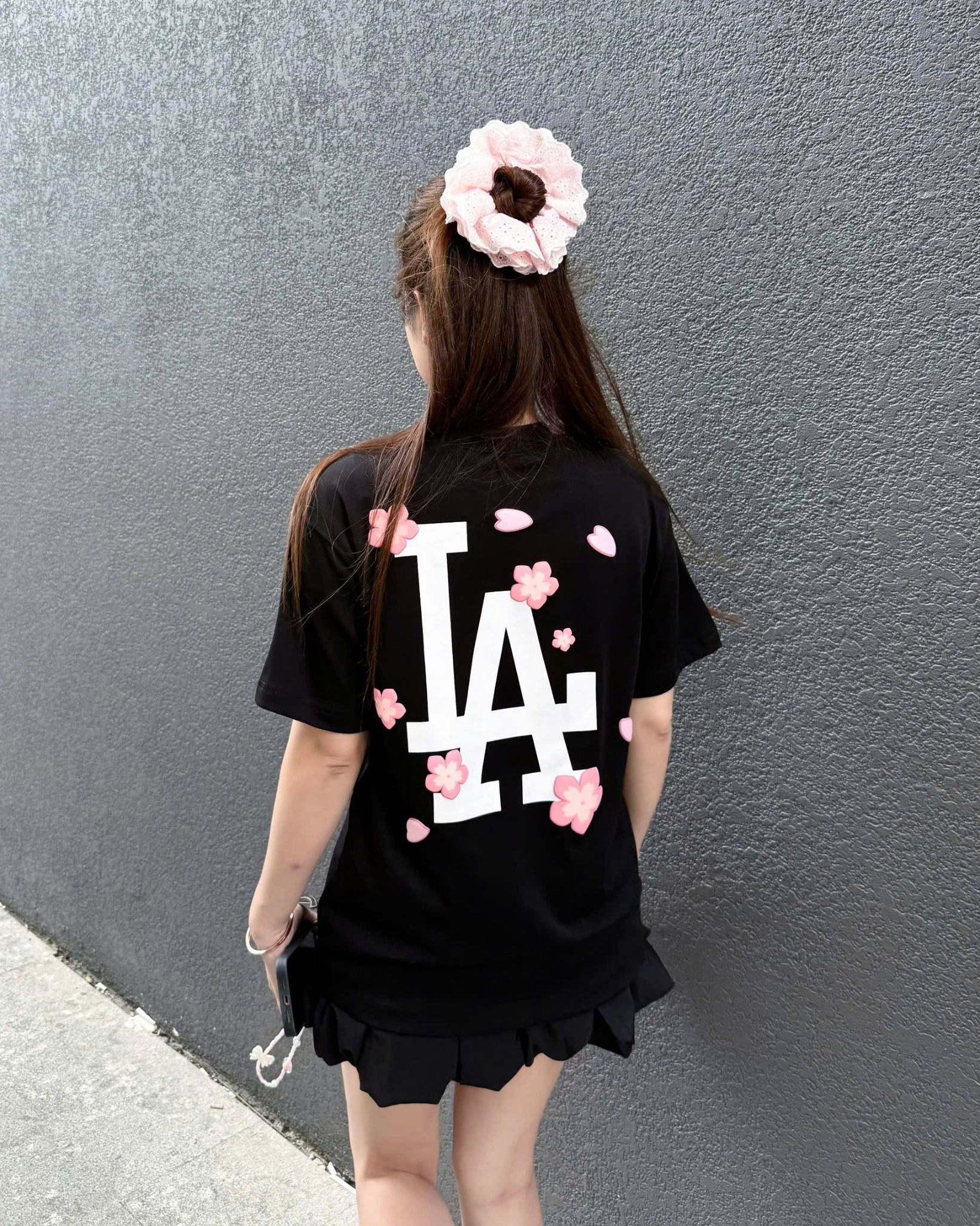  Áo Thun New Era - [Unisex] LA Dodgers Mini Peach Blossom White T-Shirt - 15565227 