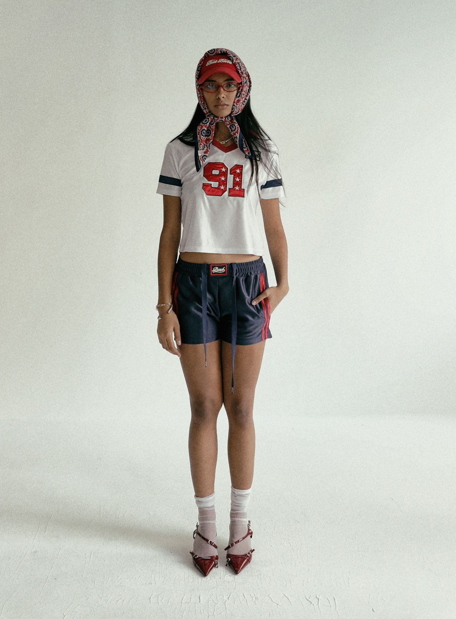  Quần Short [Nữ] Badblood - [w-srt24-054] 91 Football Shorts – Navy 