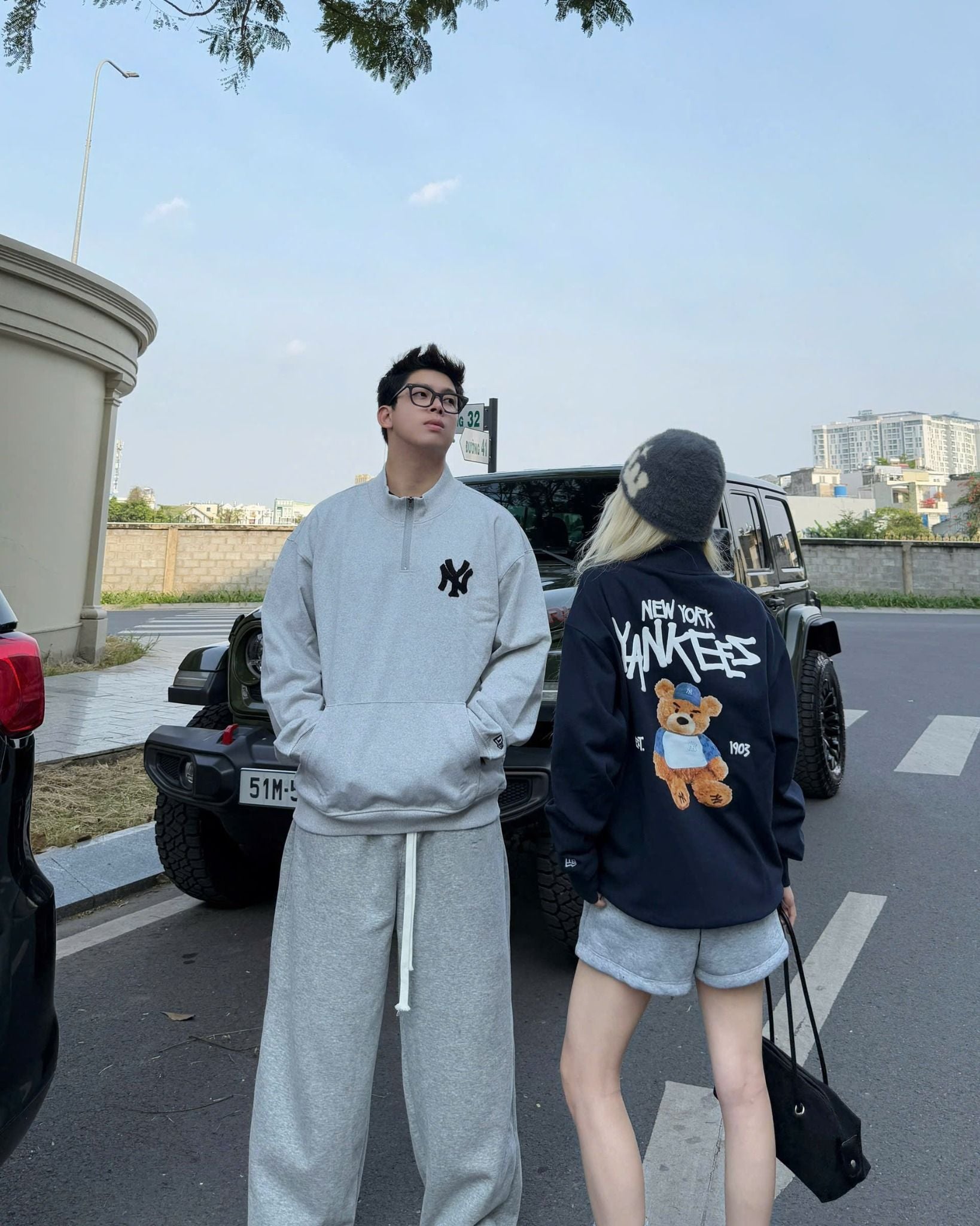  Áo Sweater Zip New Era - [Unisex] Bear EST.1903 NY Navy 