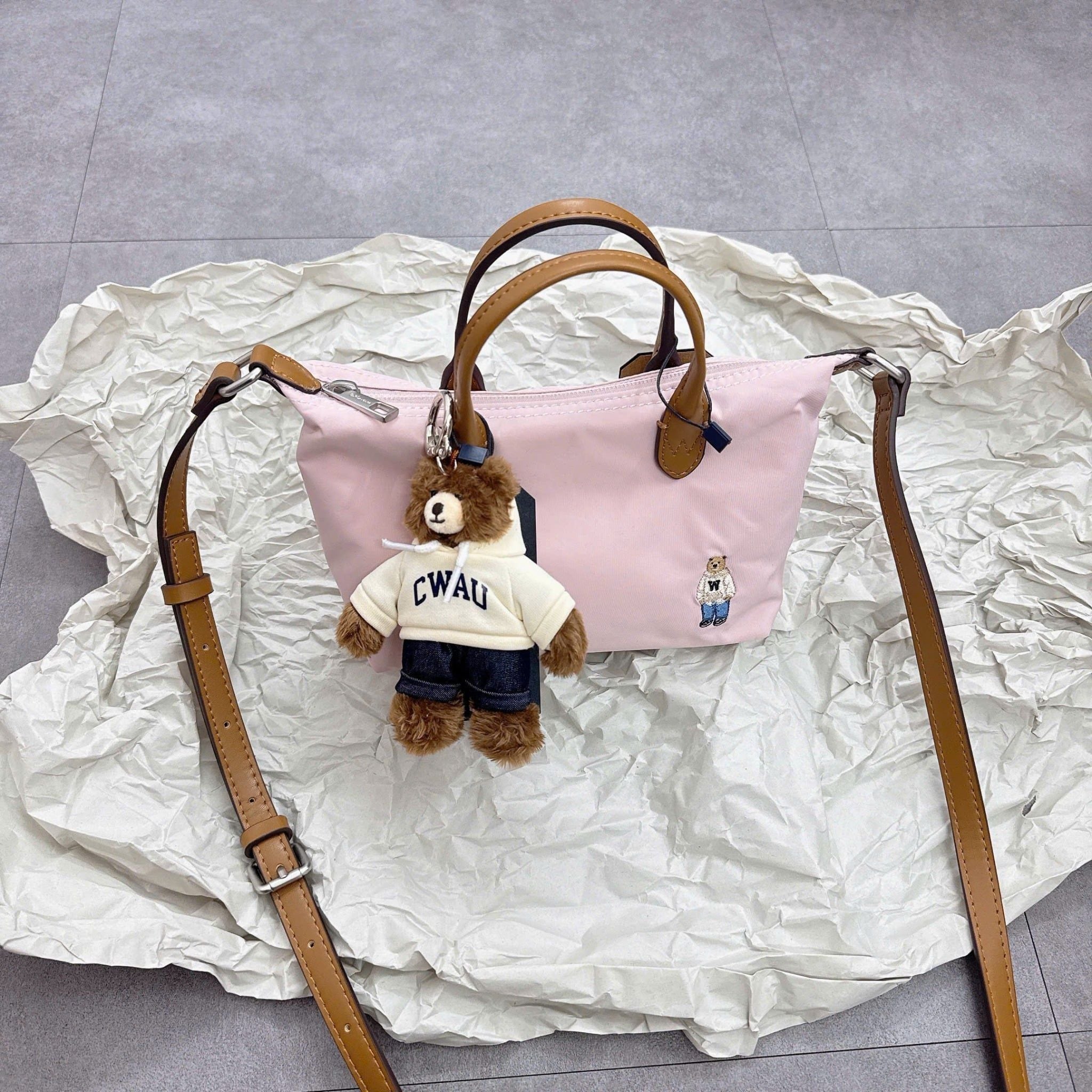  Túi Xách Whoau - Steve Nylon Mini Cross Bag Pink - WHBGG1111A 