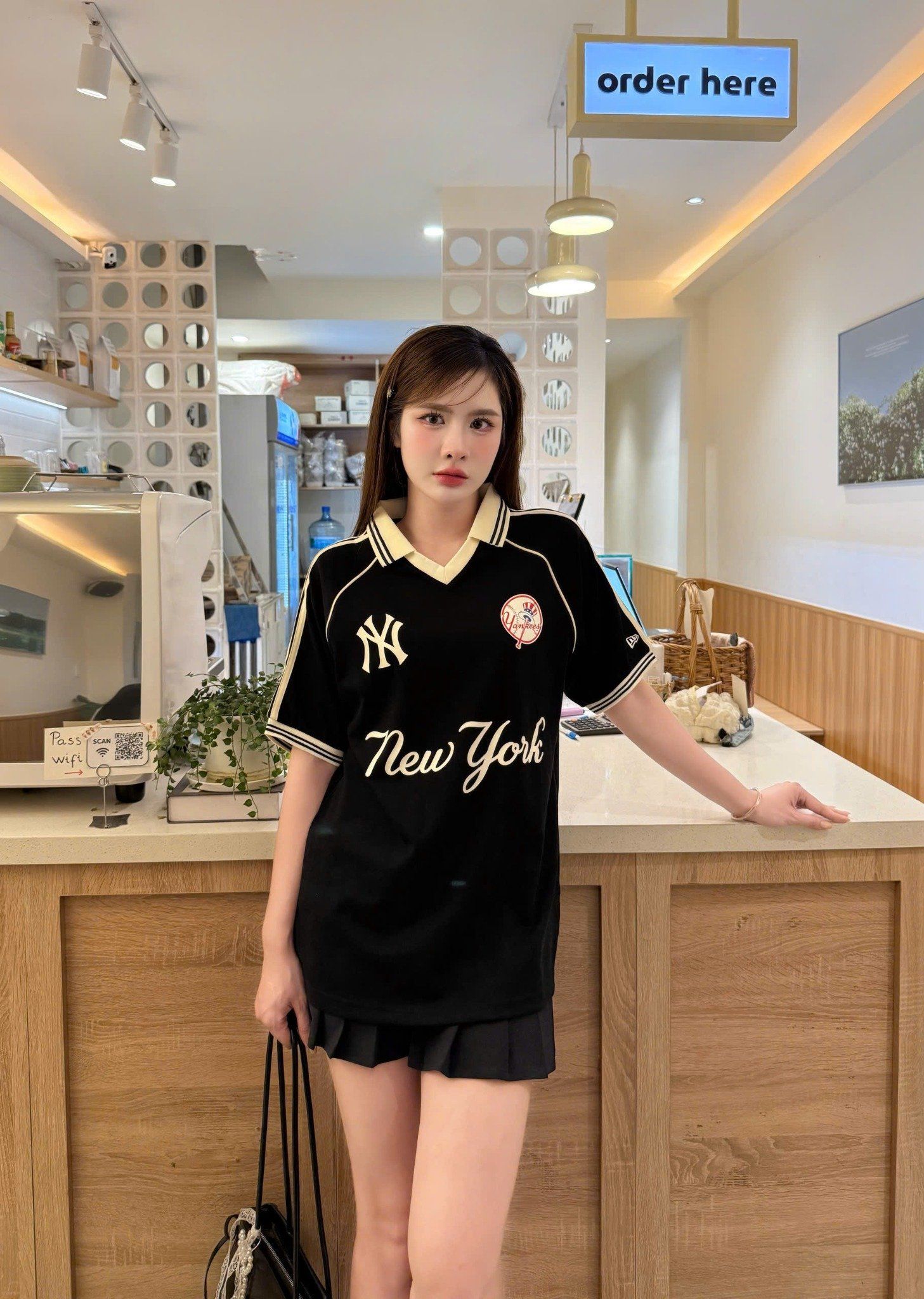  Áo Thun Polo New Era - [Unisex] NY Yankees Baseball Logo Polo Black - 14326525 