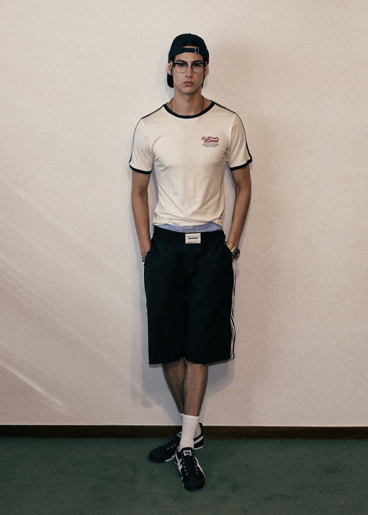  Áo Thun [Unisex] Badblood - [w-tee24-047] Vintage Logo Slim T-Shirt Cream 