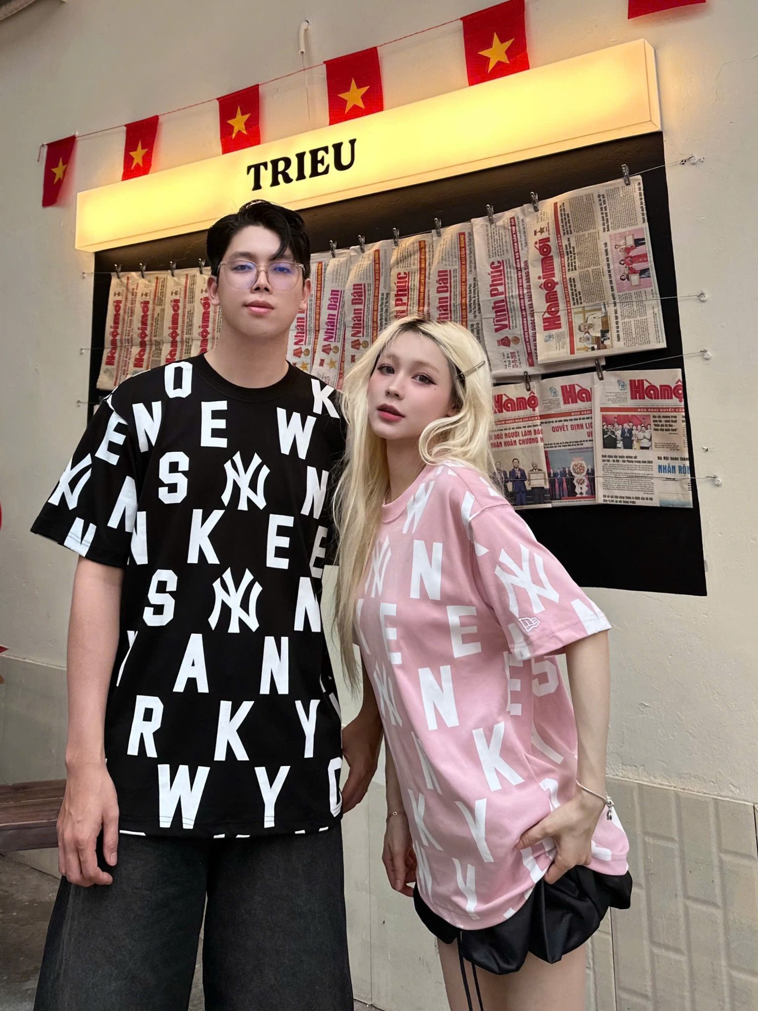  Áo Thun New Era - [Unisex] NY Monogram Yankees Black - 12225659 