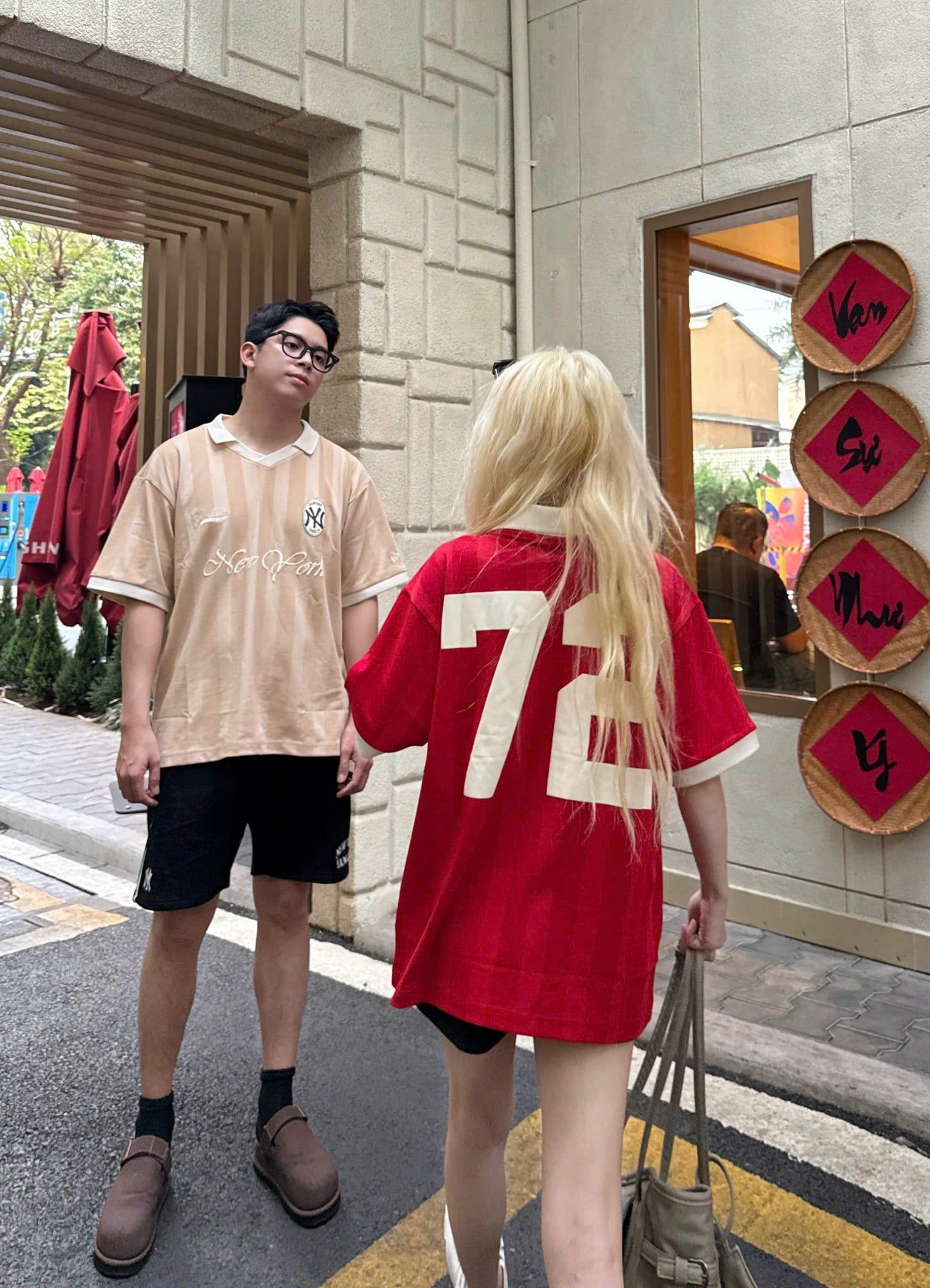  Áo Thun Polo New Era - [Unisex] NY 72 Stripe Jersey Beige 