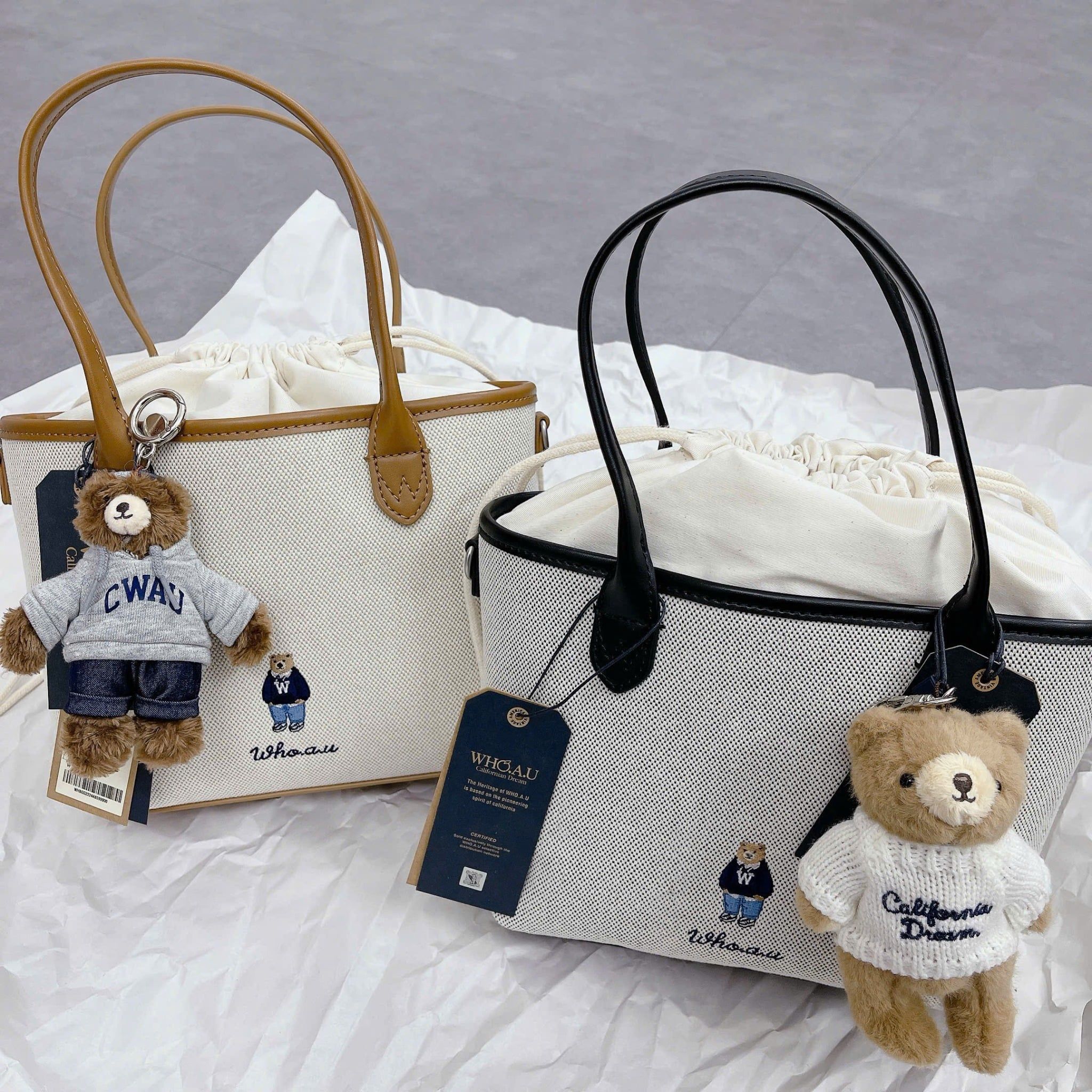  Túi Xách Whoau - Steve Canvas Tote Bag Black - WHBGG2224A 