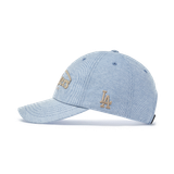  Nón MLB Korea - [Unisex] Vintage Denim Curve Logo Unstructured Ball Cap LA Dodgers - 3ACPV196N-07BLL 