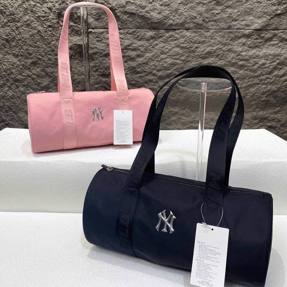  Túi Trống MLB Korea Nylon Sportive Round Shoulder Bag NY Yankees Pink - 3ABQL024N-50PKM 