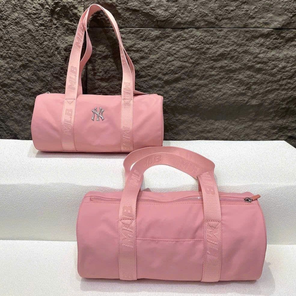  Túi Trống MLB Korea Nylon Sportive Round Shoulder Bag NY Yankees Pink - 3ABQL024N-50PKM 