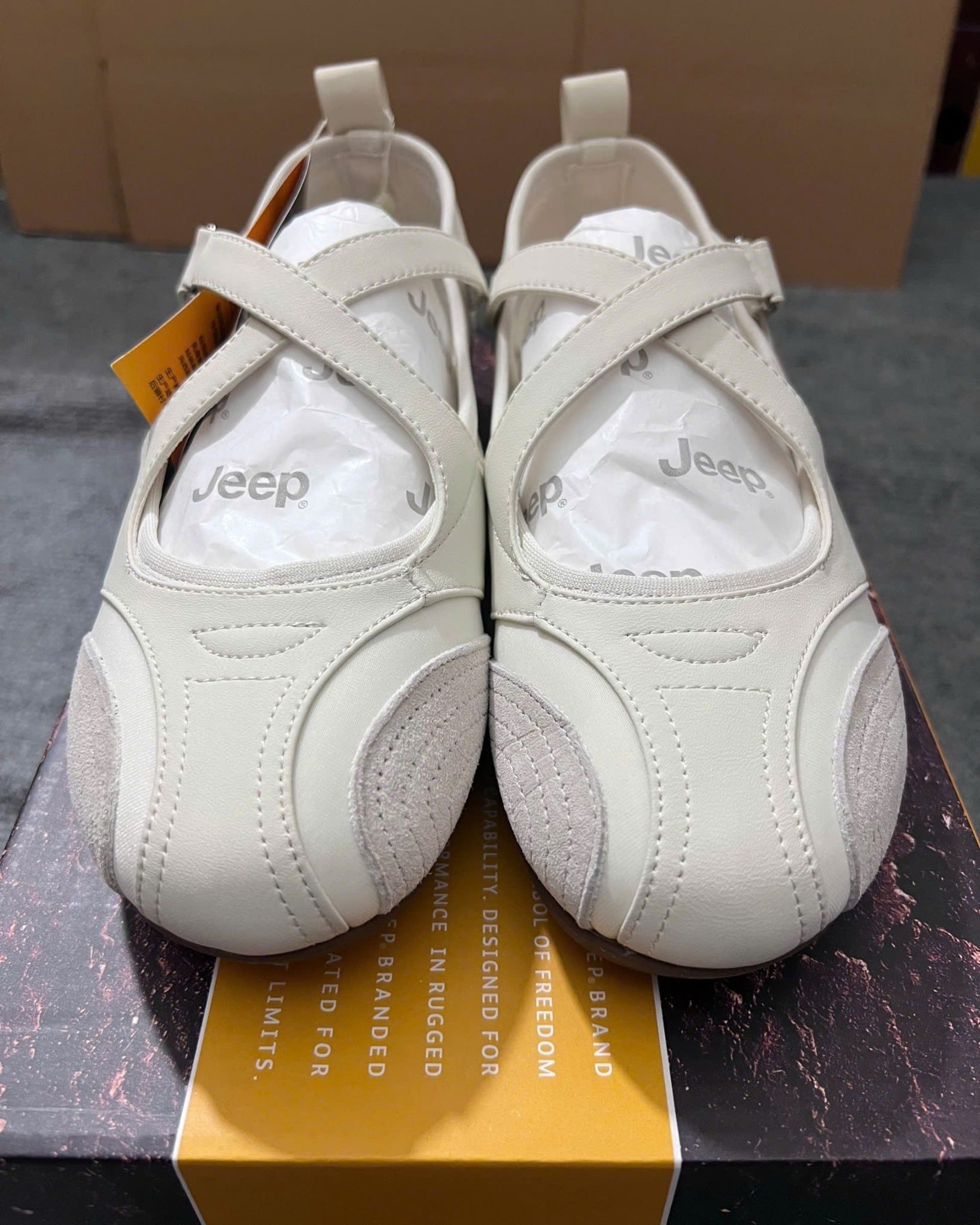  Giày Jeep Mary Jane - [Nữ] Vintage Toe Ballet White P661W13310 
