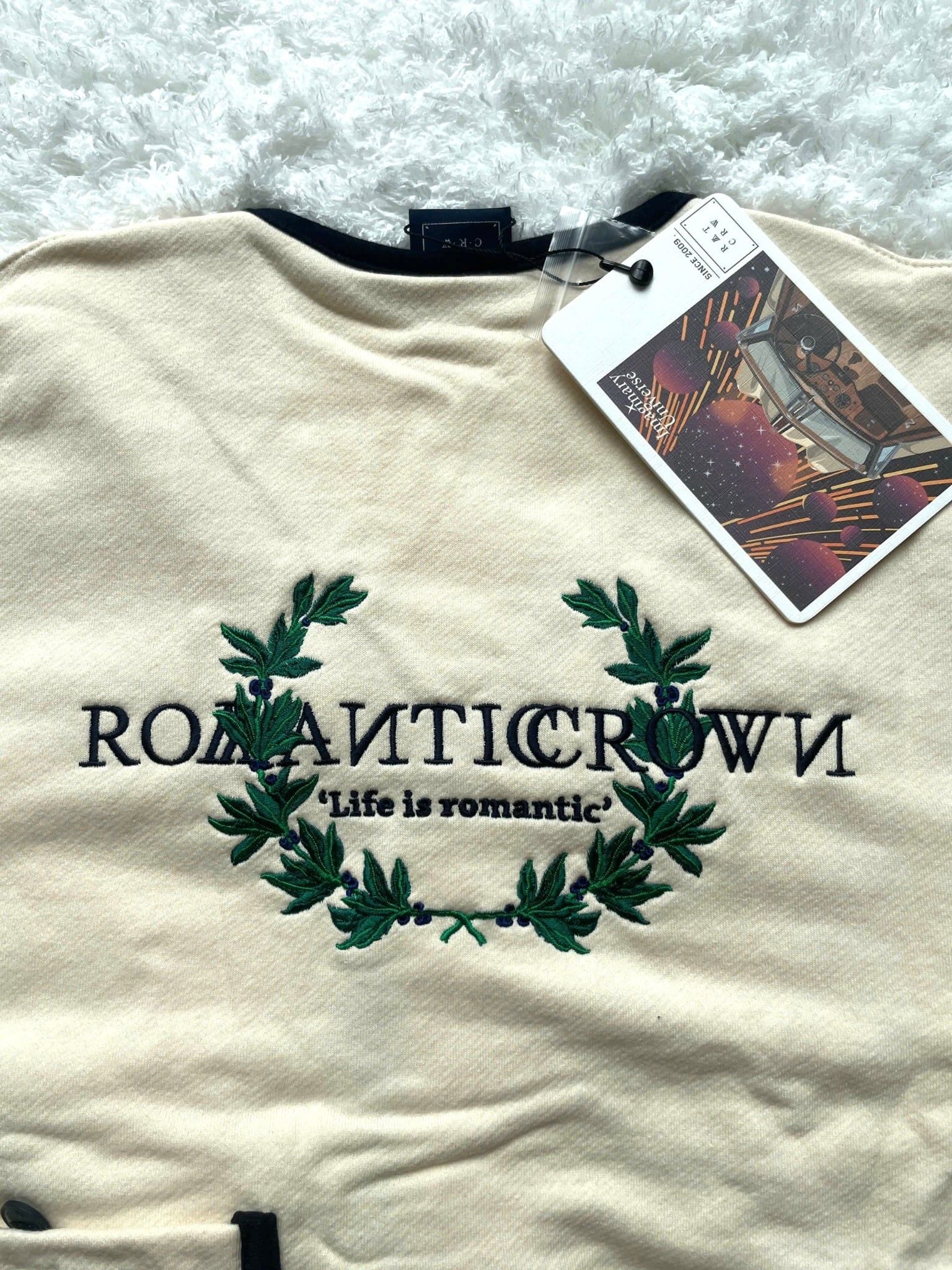  Áo Cardigan RMTCRW [ROMANTIC CROWN] - MODERN LAUREL COTTON CARDIGAN OATMEAL Size S 
