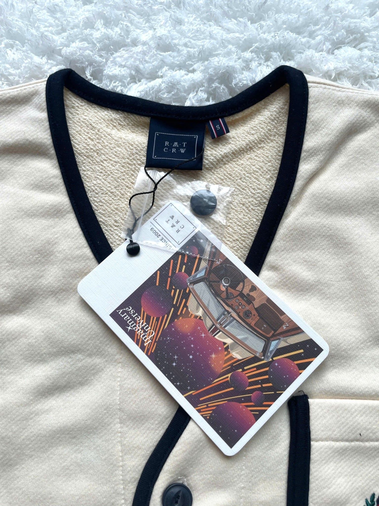  Áo Cardigan RMTCRW [ROMANTIC CROWN] - MODERN LAUREL COTTON CARDIGAN OATMEAL Size S 