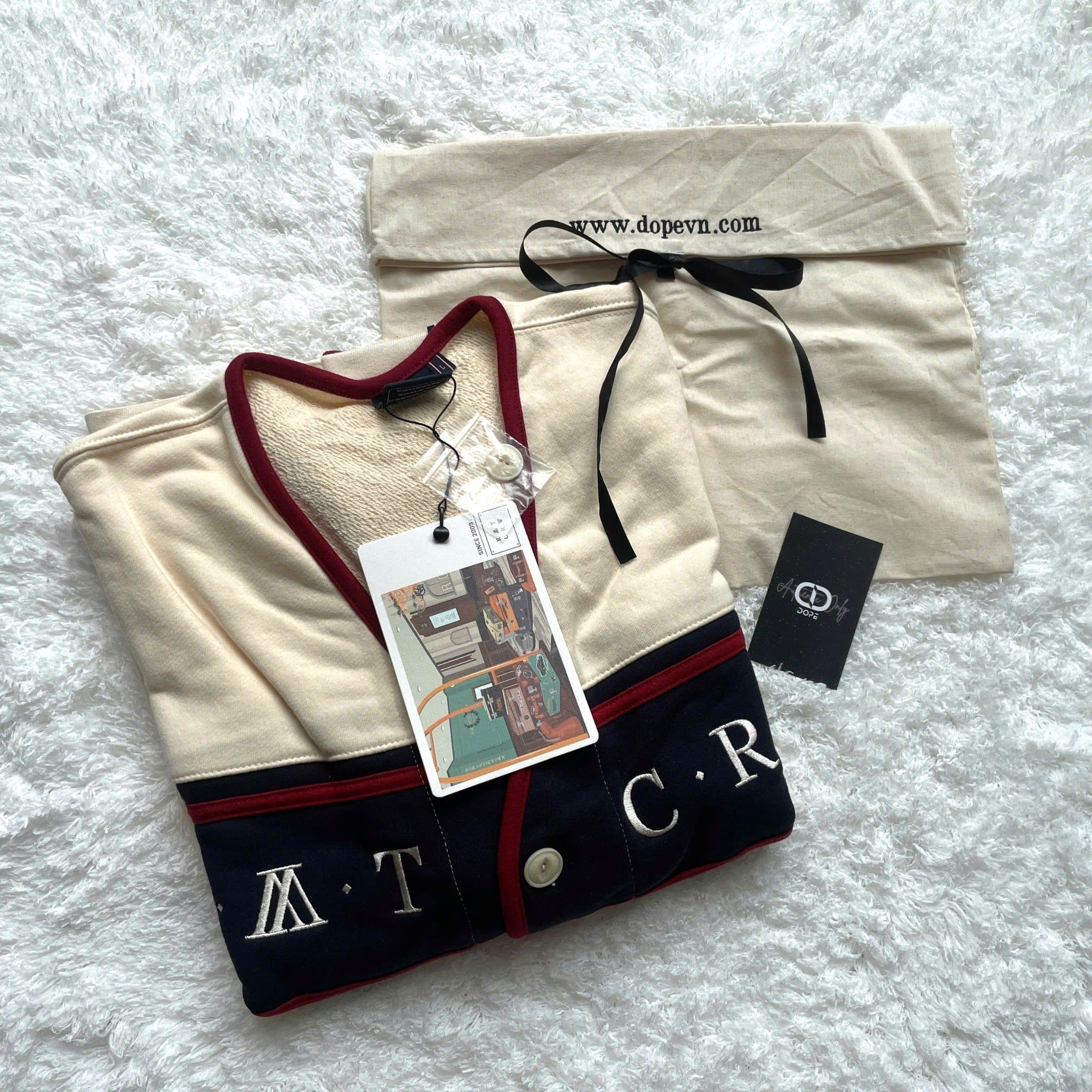  Áo Cardigan RMTCRW [ROMANTIC CROWN] - 21C BOYS COTTON CARDIGAN OATMEAL Size L 