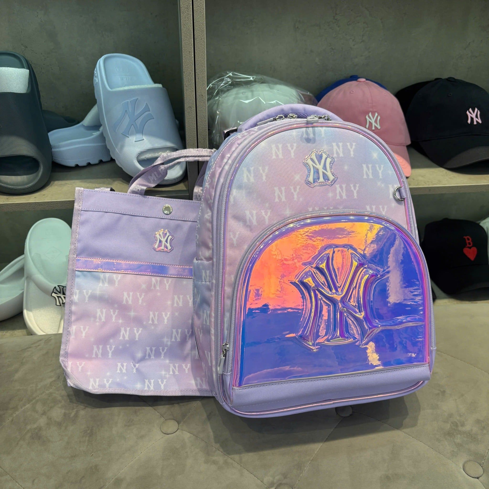  Balo MLB Korea - Aurora Monogram NY - 7FBKM015N-50PKL 