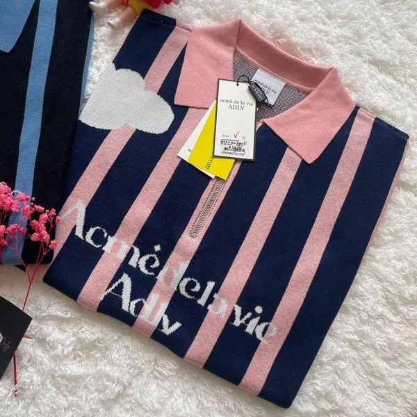  Áo Sweater ADLV - Acmé de la vie Cloud Logo Short Sleeve Knit Navy 