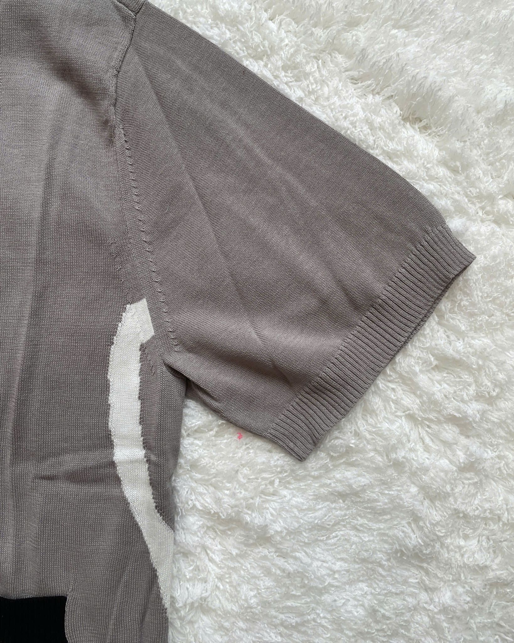  Áo Sweater ADLV - Acmé de la vie Knit Zip Up Wave Pattern Grey 