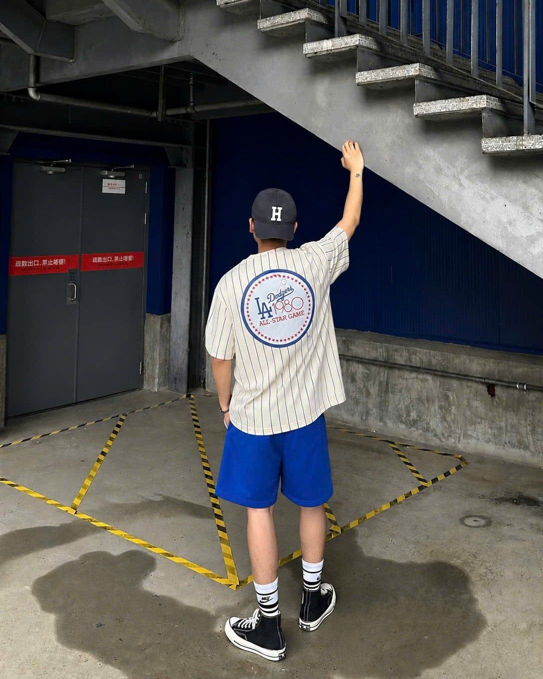  Áo Thun New Era - [Unisex] LA Stipe Cream/Blue - 60334723 