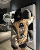  Áo Khoác Bomber LifeWork Hipdog Applique Varsity Jacket Beige - LW234JP120 