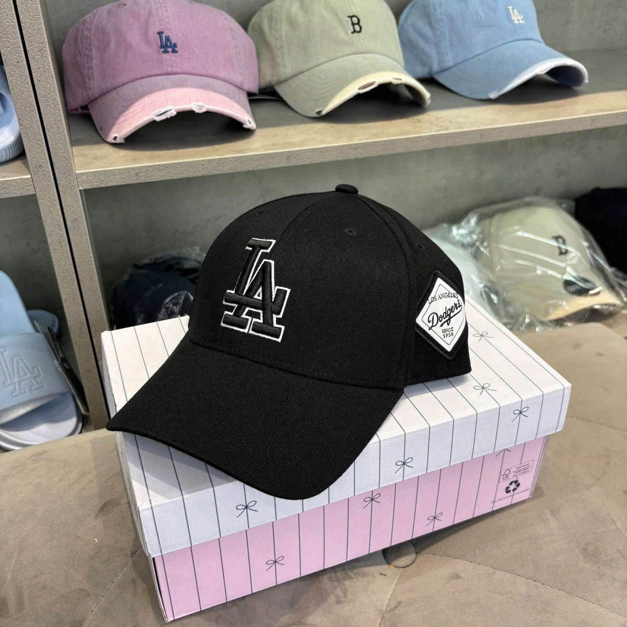  Nón MLB Korea - Diamond Stamp Ball Cap Black - 3ACP8501N 
