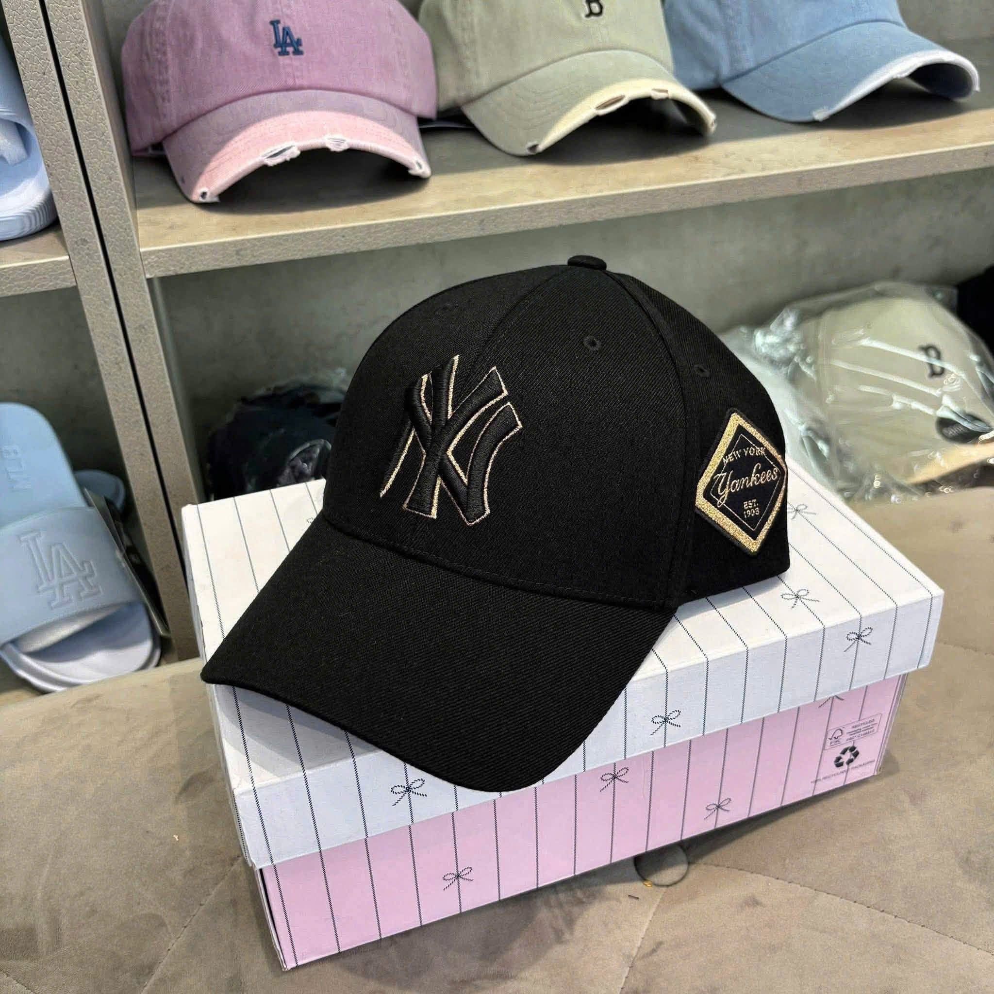  Nón MLB Korea - Diamond Stamp Ball Cap Black - 3ACP8501N 
