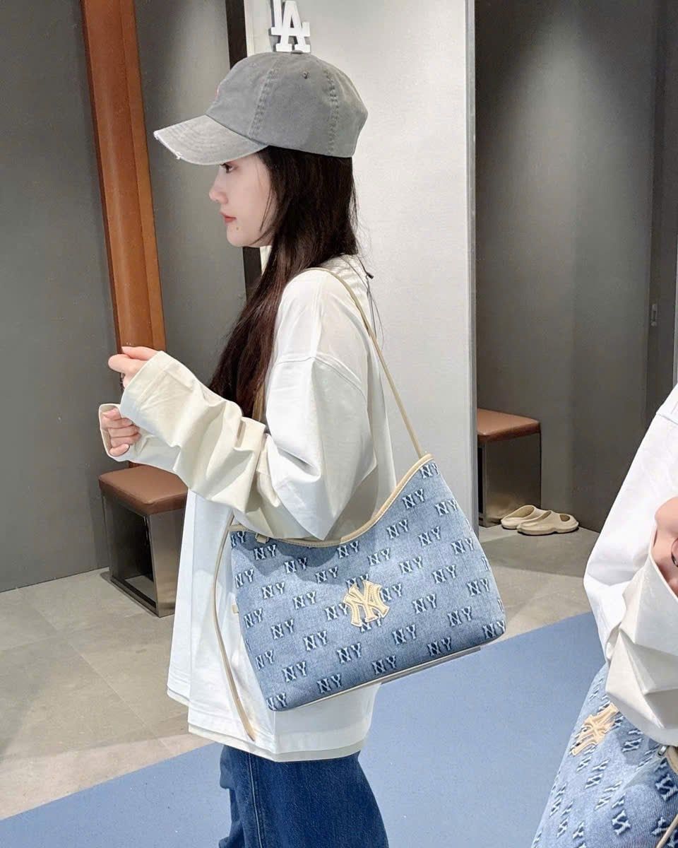  Túi Xách MLB - Classic Monogram Denim Embossed Bucket Bag NY - 3ABMMD16N-50BLL 