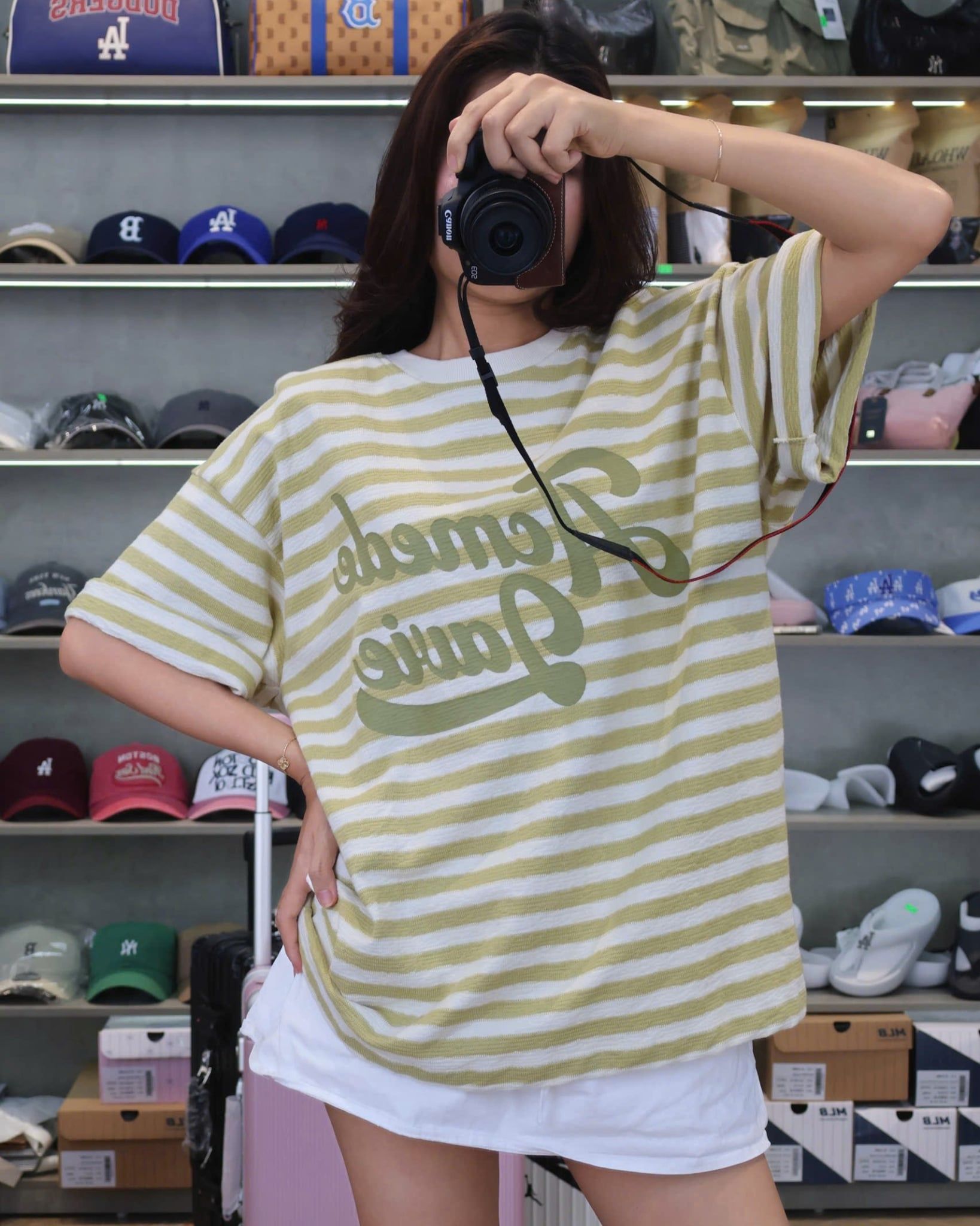  Áo thun ADLV [Unisex] - Acmédelavie Stripe Logo Print 
