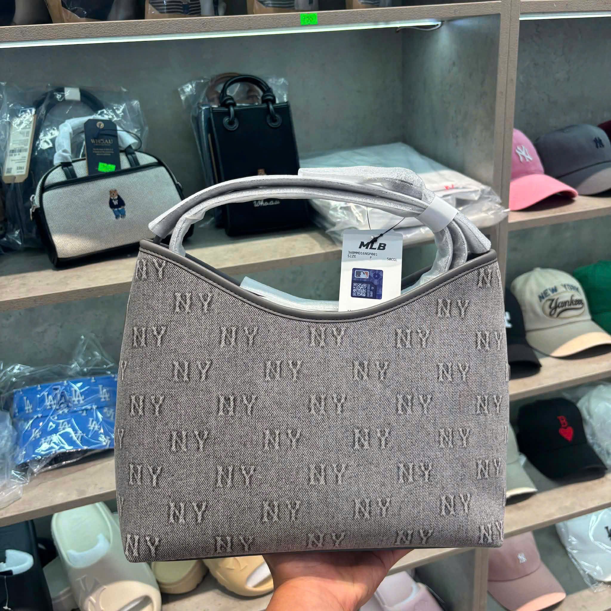  Túi Xách MLB - Classic Monogram Denim Embossed Bucket Bag NY - 3ABMMD16N-50CGL 