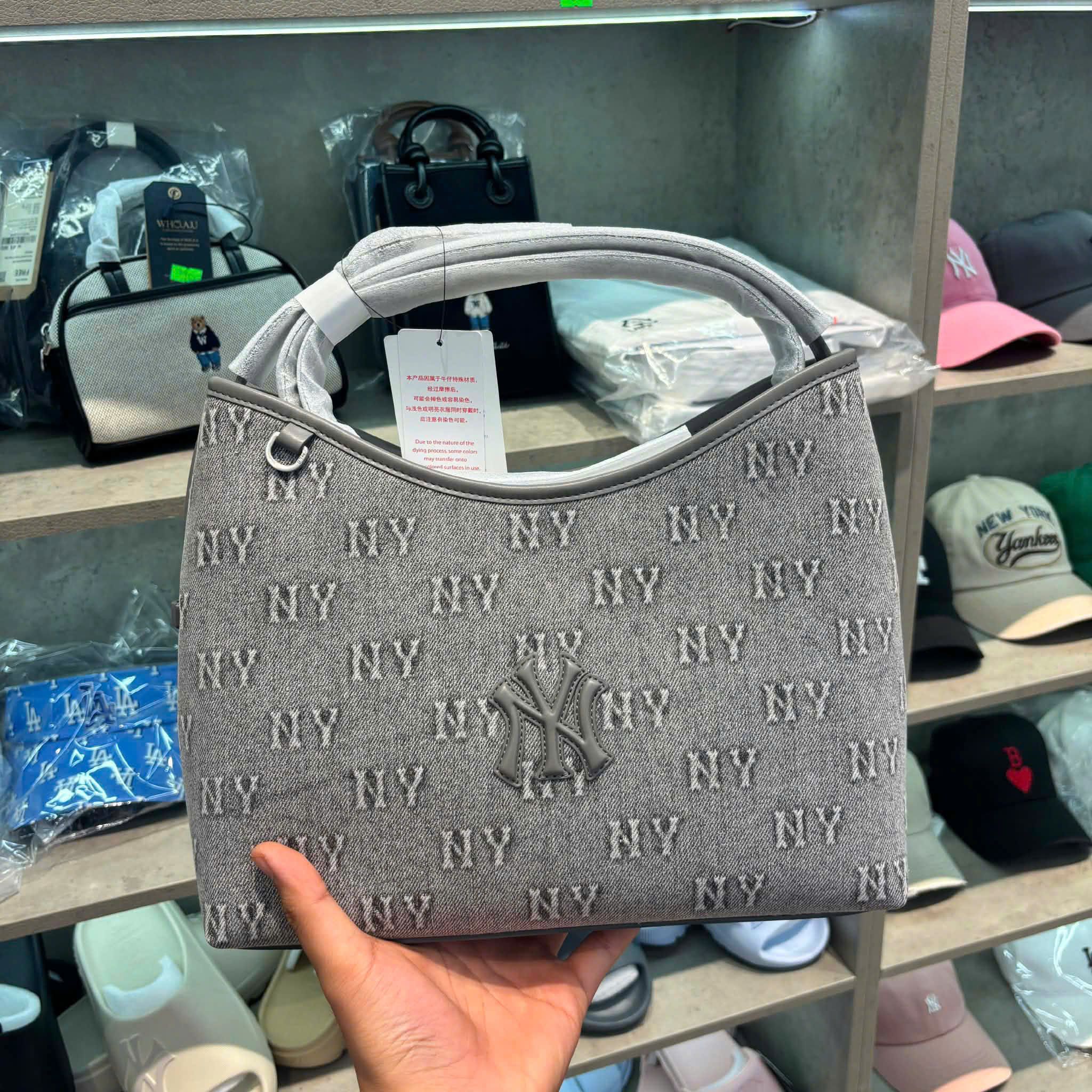  Túi Xách MLB - Classic Monogram Denim Embossed Bucket Bag NY - 3ABMMD16N-50CGL 