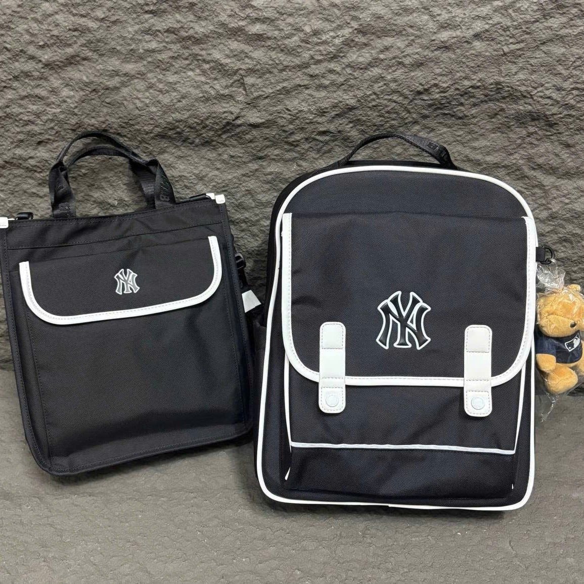  Set Balo MLB Korea - Moonshot Backpack NY Black - 7ABKB014N-50BKS 