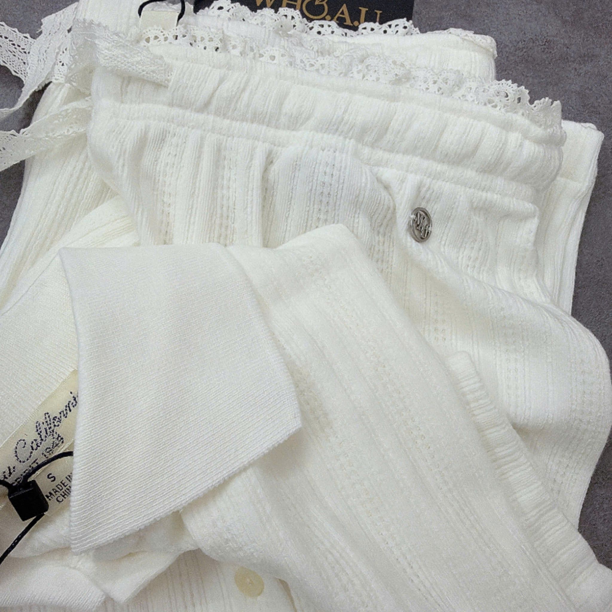  Set Polo Whoau [Nữ] Summer Eyelet Jacquard - WHAAG2551F / WHTMG2551F 