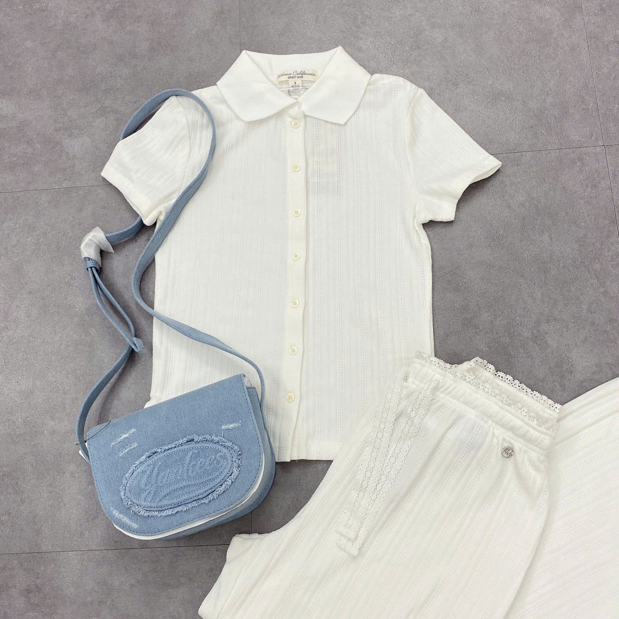  Set Polo Whoau [Nữ] Summer Eyelet Jacquard - WHAAG2551F / WHTMG2551F 