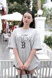  Áo thun [Unisex] MLB - Basic Big Logo Mega Overfit Functional Short Sleeve T-Shirt NY Yankees Gray - 3ATSB0553-43GRL 