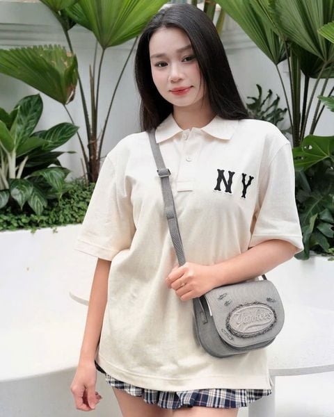  Áo Polo MLB [Unisex] - Basic Coopers Logo Overfit Collar T-Shirt New York Yankees - 3APQB0353-50CRS 