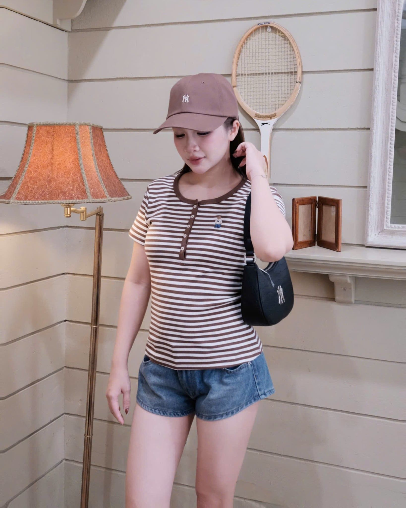 Áo Thun WHOAU [Nữ] - Steve Ribbed Henry Neck - WHRAG2452F 