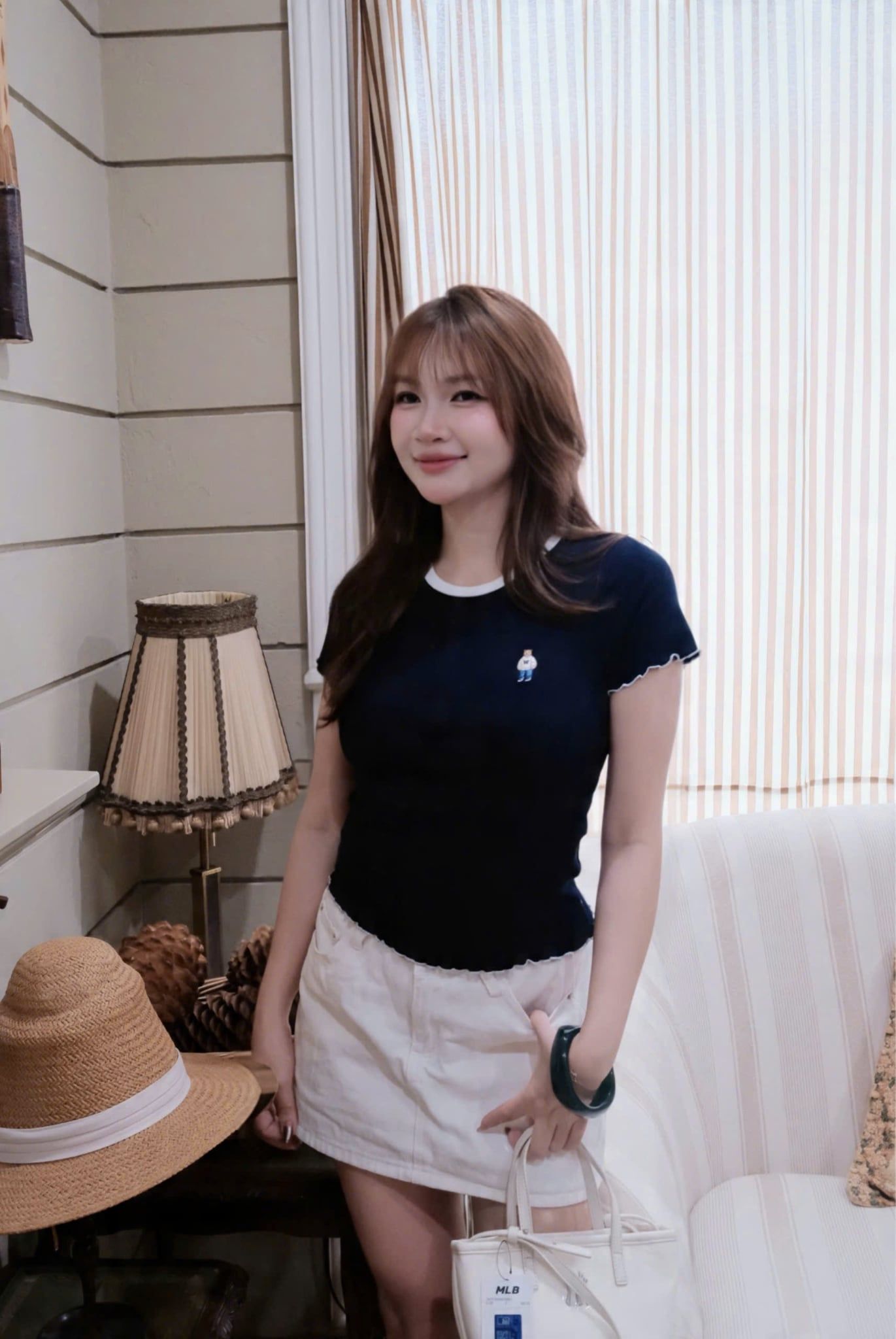  Áo Thun WHOAU [Nữ] - Steve Ribbed Frill - WHRAG3752F 