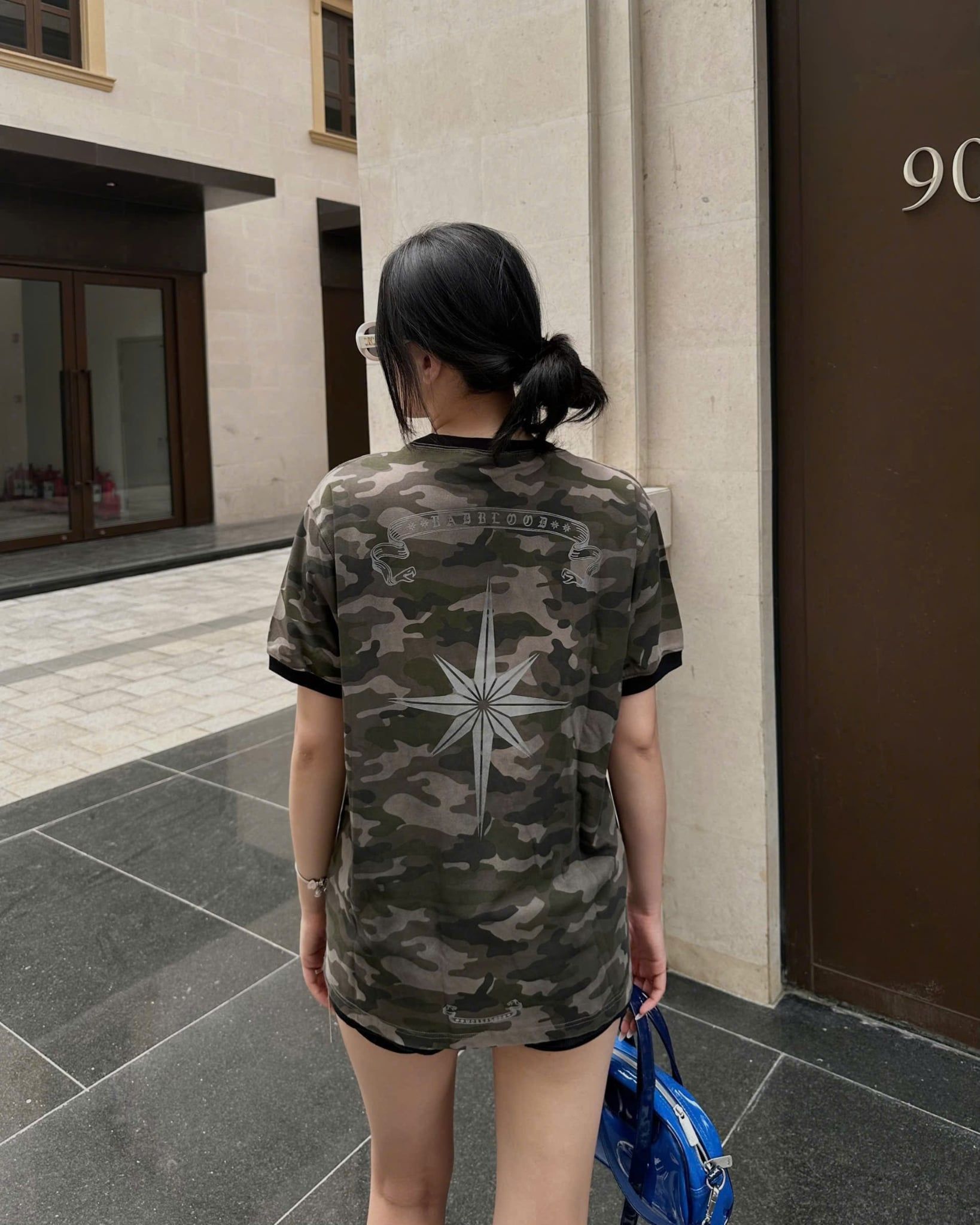  Áo Thun [Unisex] Badblood - [w-tee25-093] Cosmo Reflective Ringer T-Shirt - Green Camo 