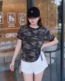  Áo Thun [Unisex] Badblood - [w-tee25-094] Cosmo Reflective Ringer T-Shirt Black Camo 
