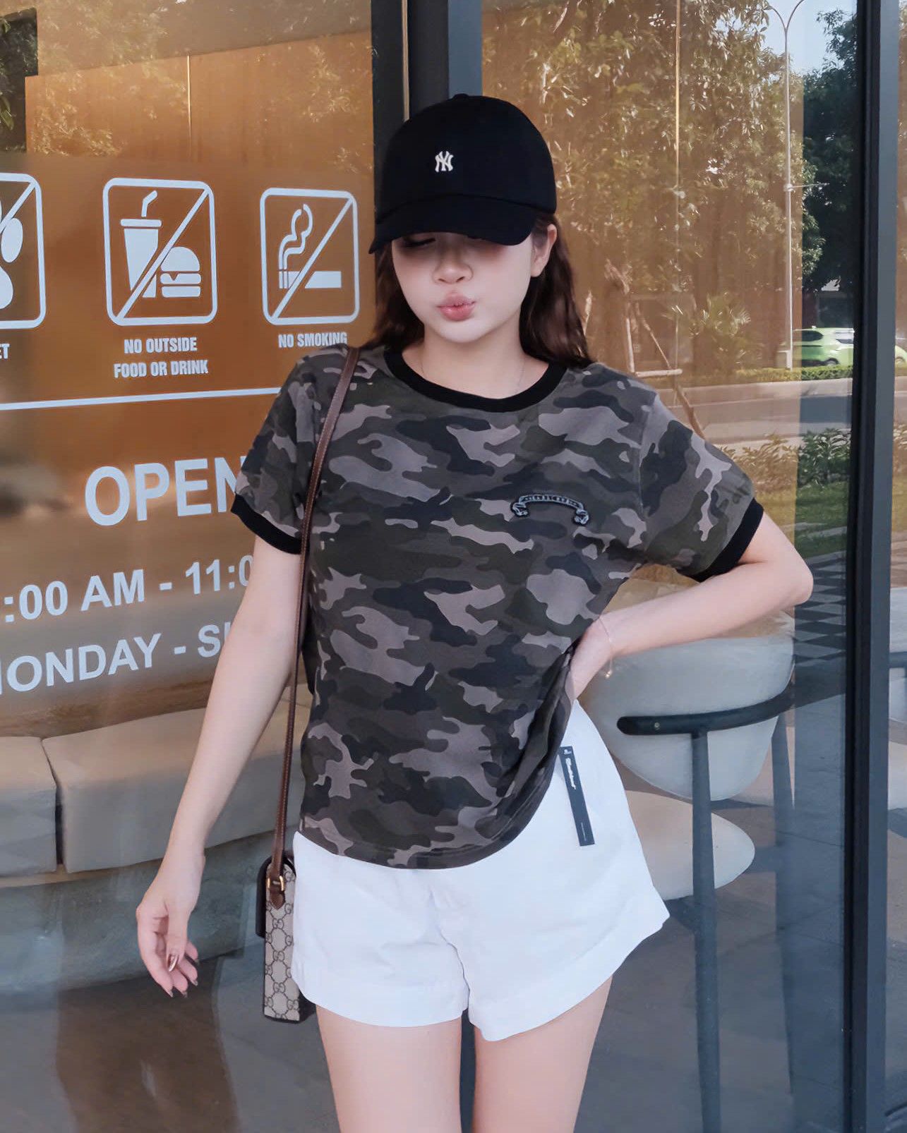  Áo Thun [Unisex] Badblood - [w-tee25-094] Cosmo Reflective Ringer T-Shirt Black Camo 
